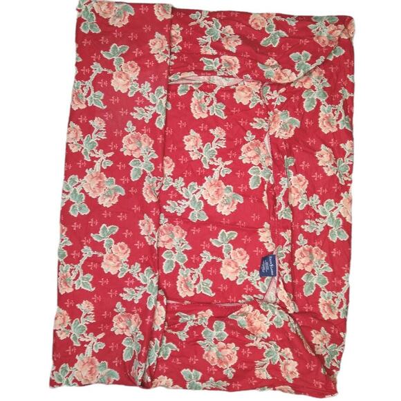 Vintage RALPH LAUREN POLO Red Floral Twin Sheet Set with Pillow Case - Picture 6 of 8